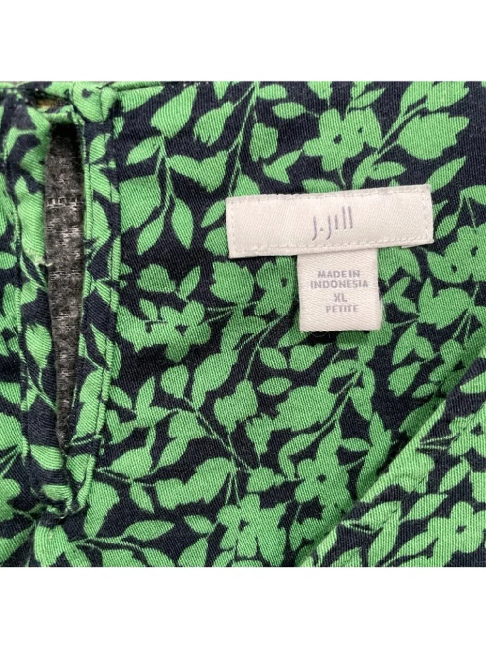 J Jill Gardenscape Top Womens Size XL Petite Blue Floral Flowy Printed A Line